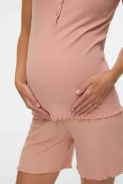 Pijama manga curta maternity e amamentação