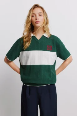 Polo desportivo com contraste