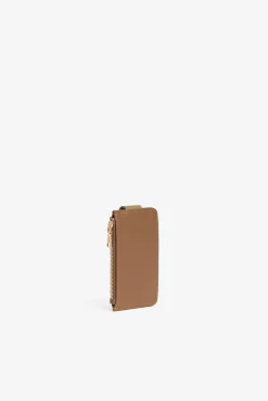 Porta-cartões em efeito pele tricolor