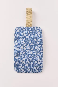 Porta-joias de enrolar estampado de flores azul
