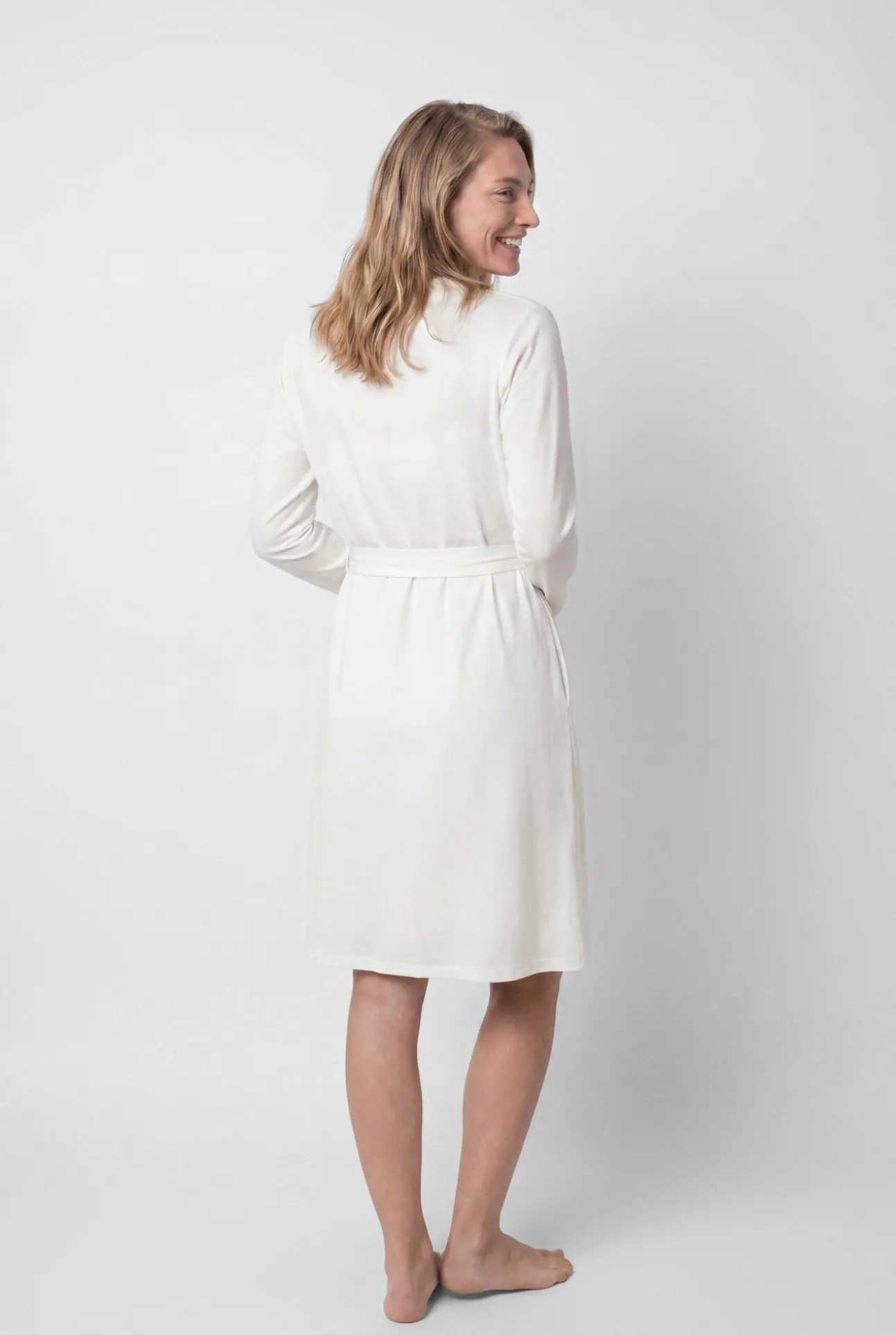Robe em algodão com cinto branco