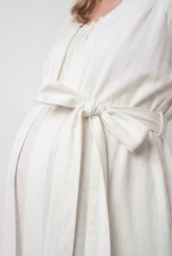 Robe em algodão com cinto branco