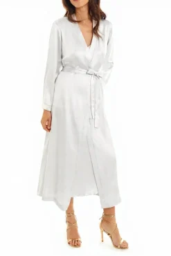 Robe midi básica em cetim