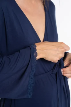 Robe pré-mamã com renda no tom