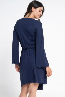 Robe pré-mamã com renda no tom