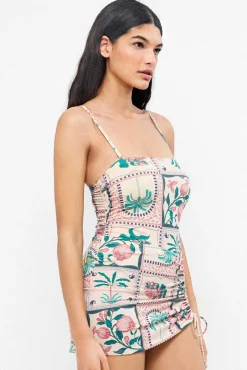 Saia estampada com abertura