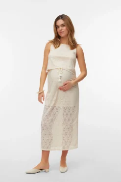 Saia midi de renda maternity
