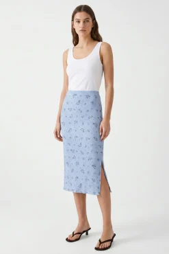 Saia midi estampada