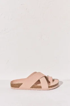 Sandália bio de tiras cruzadas rosa