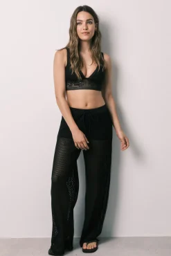 Soutien bralette halter de renda preto