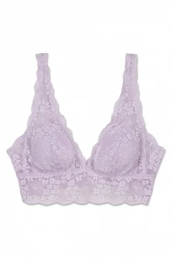 Soutien bralette halter em renda lilás