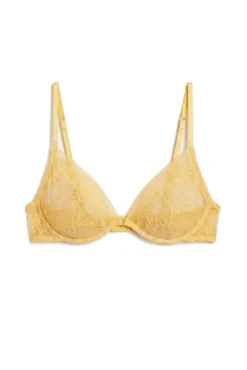 Soutien clássico bordado de flores amarelo PRETTY