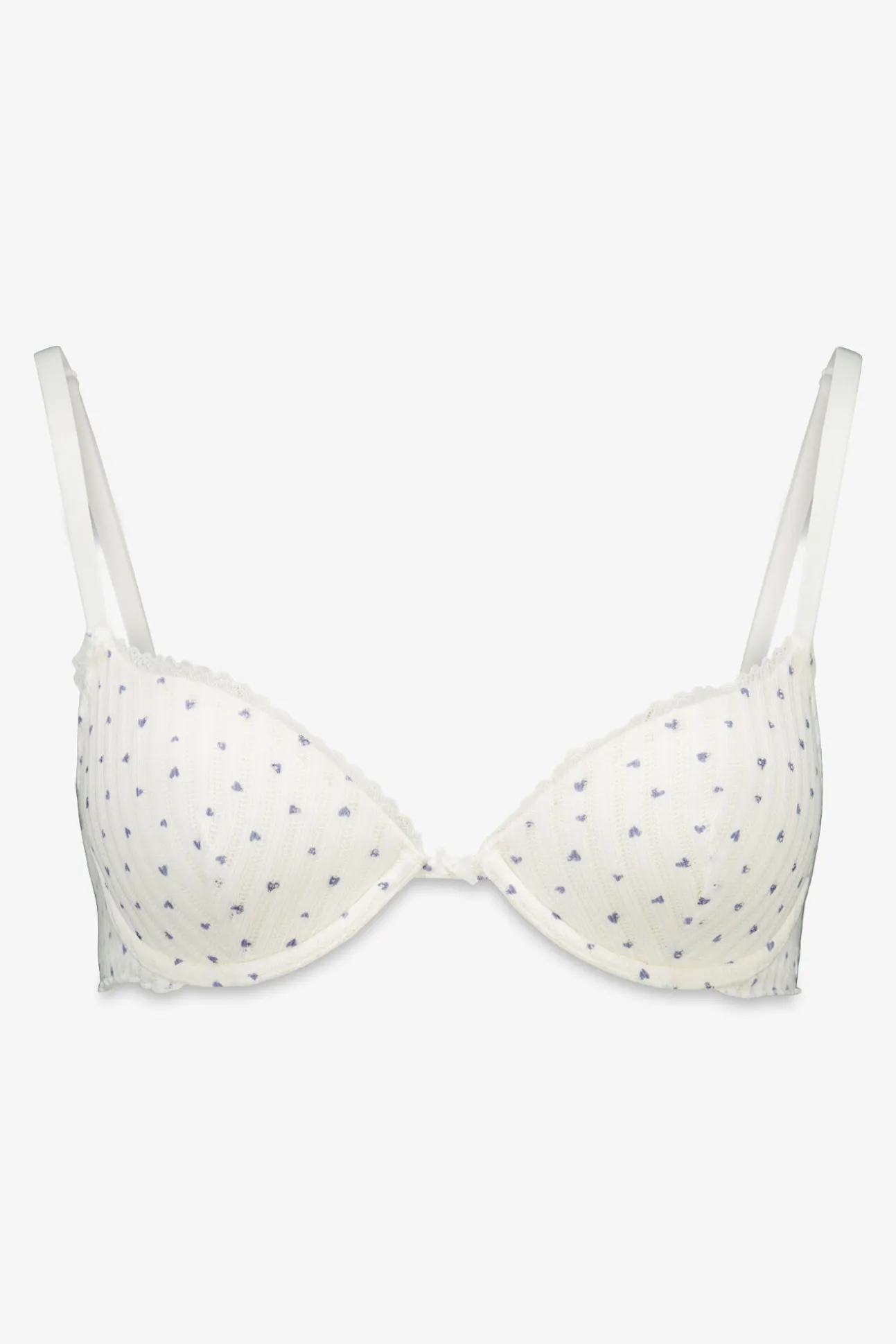 Soutien clássico com corações em algodão branco BEAUTIFUL