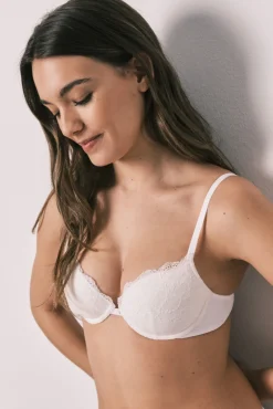 Soutien clássico com enchimento em renda branco BEAUTIFUL