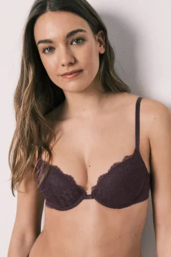 Soutien clássico com enchimento em renda roxo BEAUTIFUL