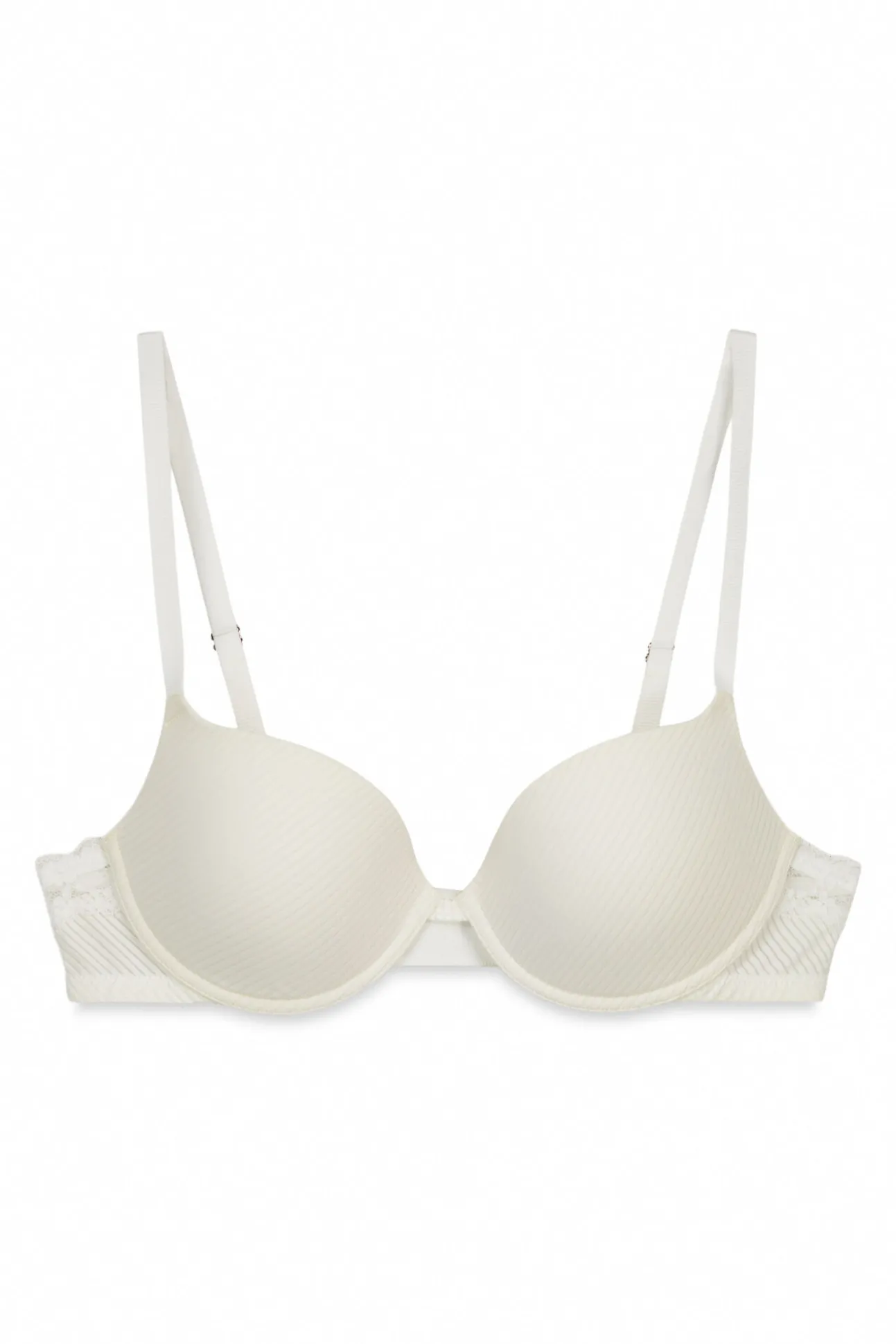 Soutien clássico às riscas em microfibra branco BEAUTIFUL