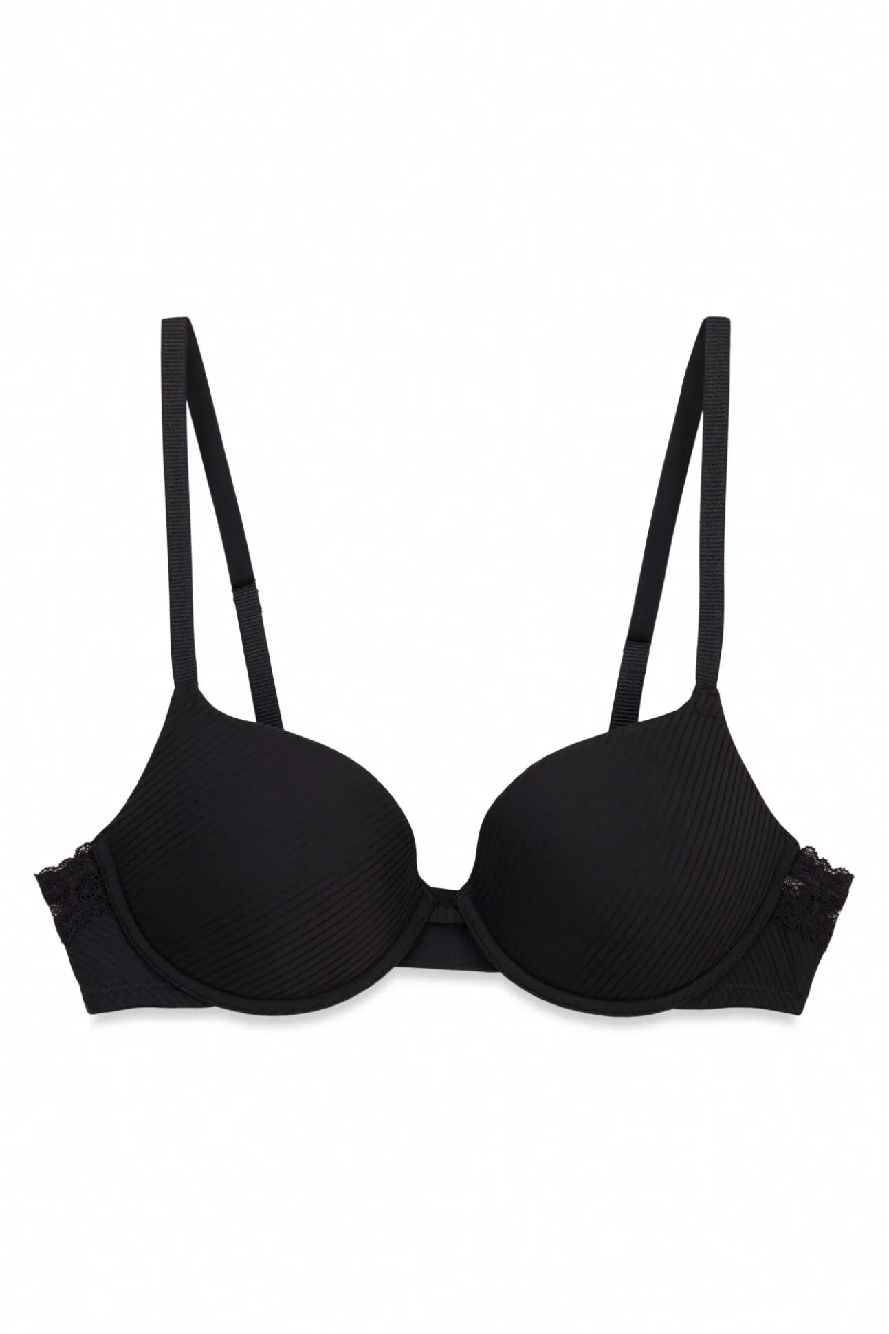 Soutien clássico às riscas em microfibra preto BEAUTIFUL