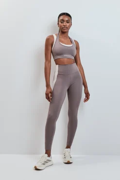 Soutien desportivo 4D Stretch sobreposição contraste marrom