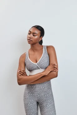 Soutien desportivo 4D Stretch estampado manchas marrom