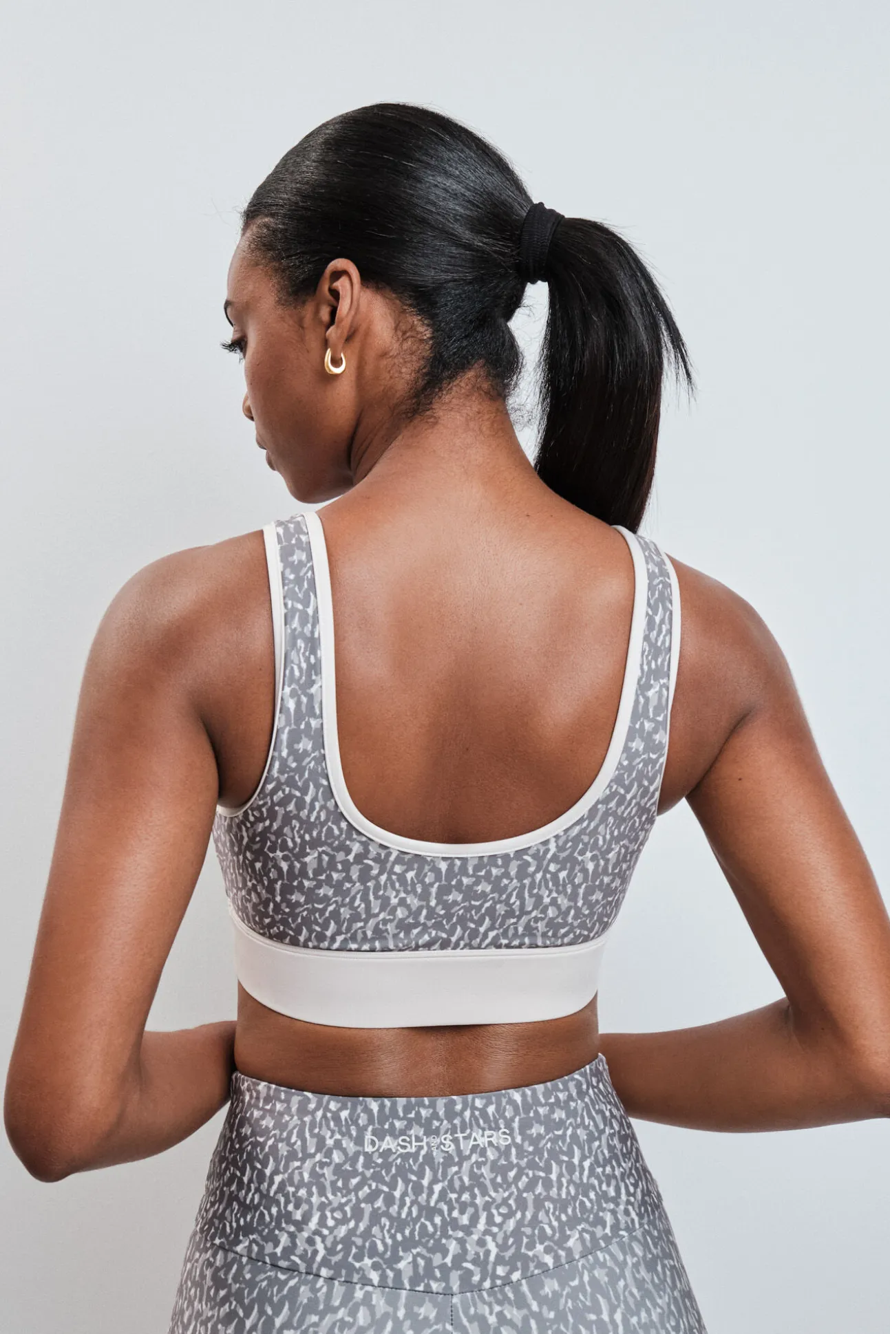Soutien desportivo 4D Stretch estampado manchas marrom
