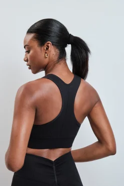 Soutien desportivo preto fecho-éclair SEAMLESS FIT