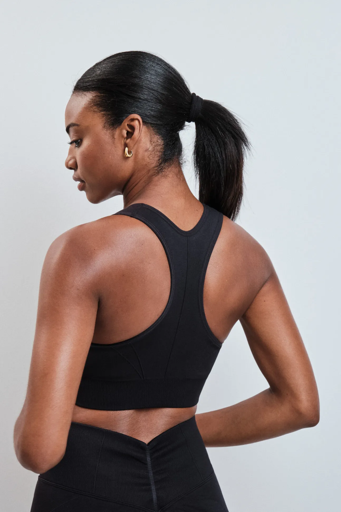 Soutien desportivo preto fecho-éclair SEAMLESS FIT