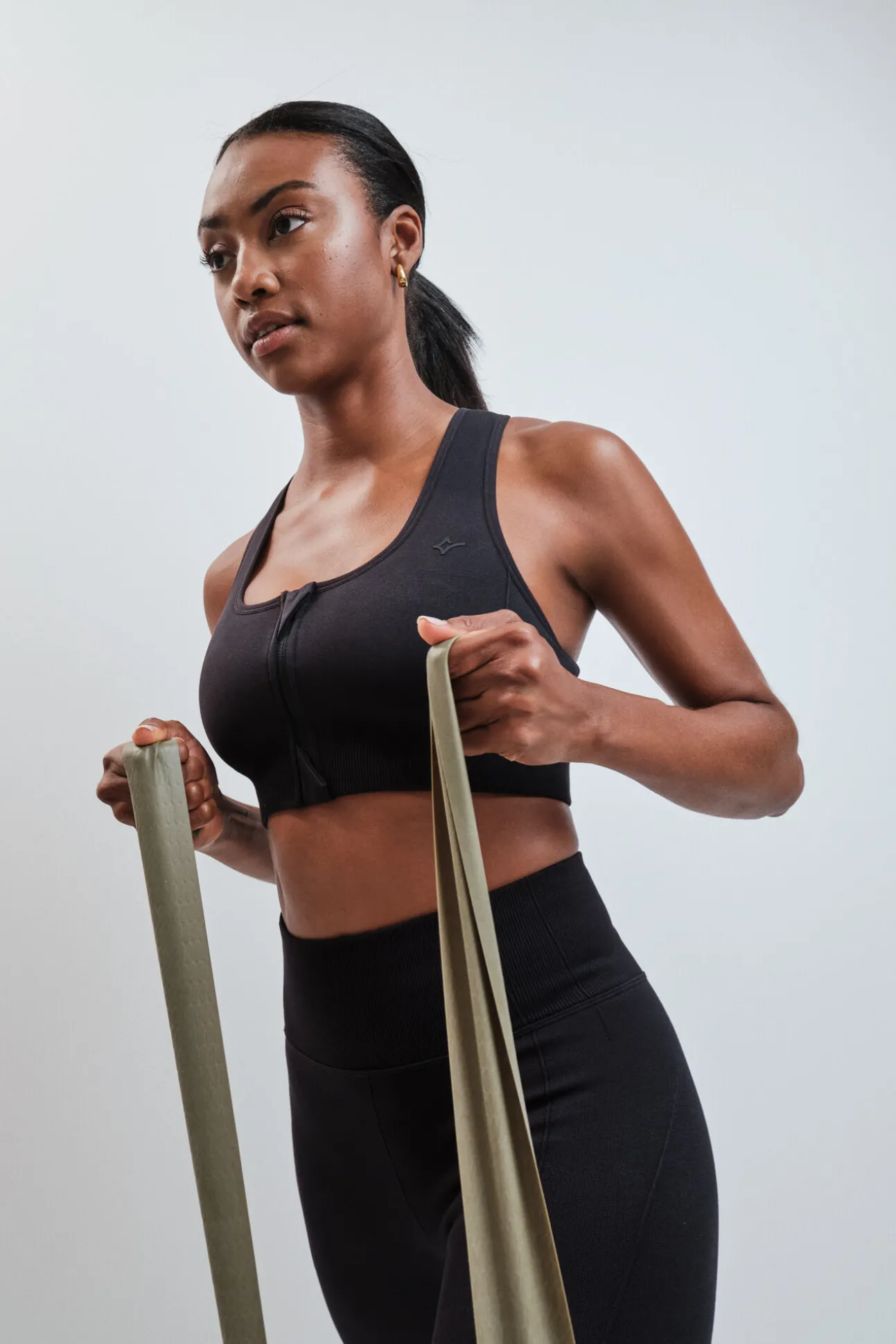 Soutien desportivo preto fecho-éclair SEAMLESS FIT