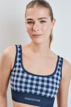 Soutien desportivo SEAMLESS COMFORT estampado vichy azul