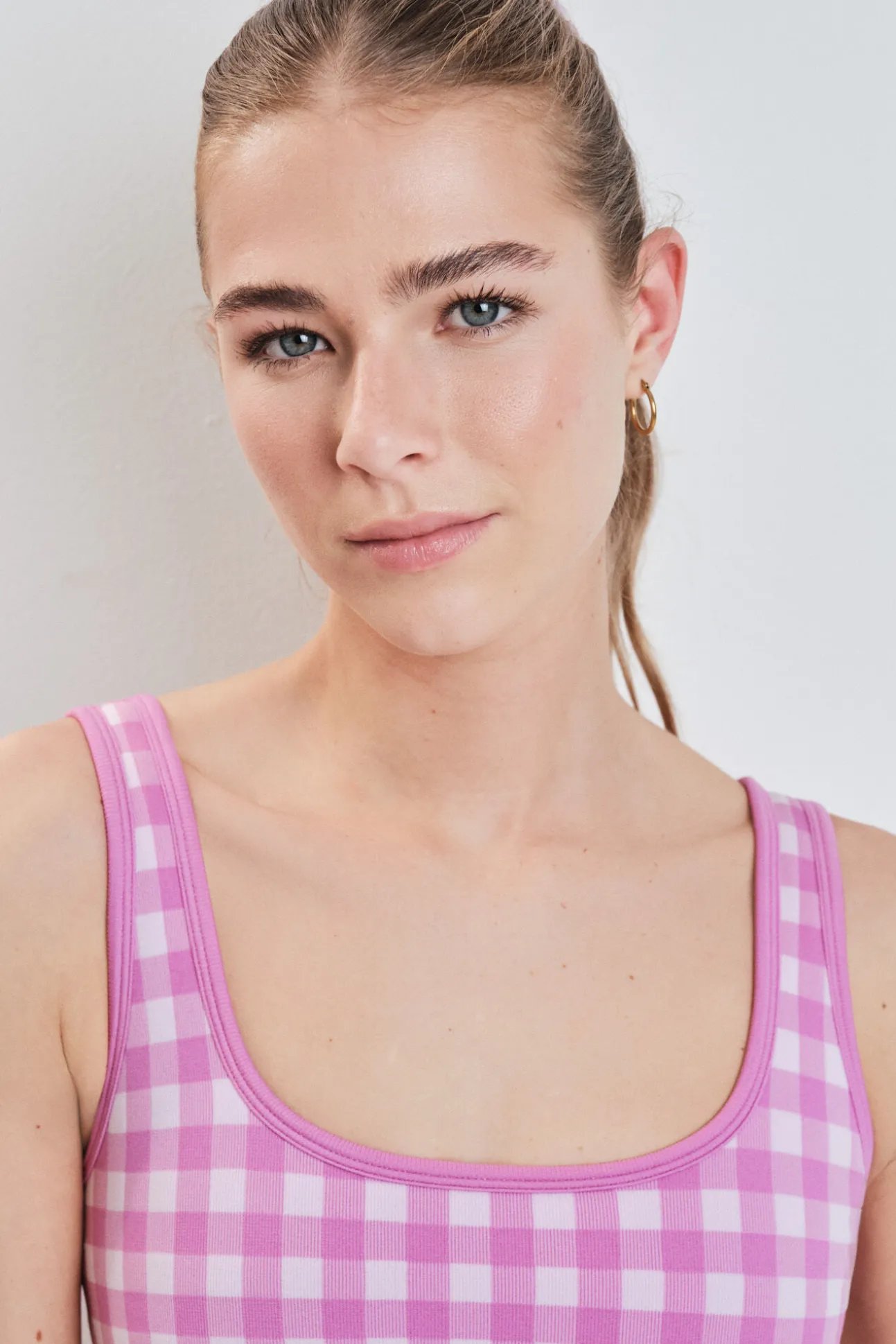Soutien desportivo SEAMLESS COMFORT estampado vichy rosa