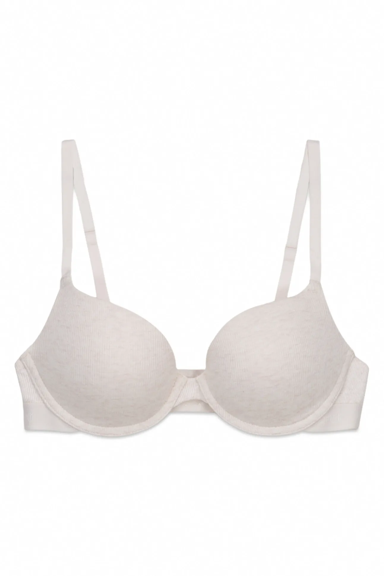 Soutien push-up canelado em algodão bege GORGEOUS