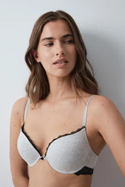 Soutien push-up em algodão cinza GORGEOUS