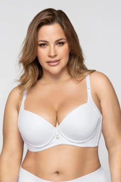 Soutien push-up macio com alta cobertura nas cavas e costas. Sutiã com Cobertura