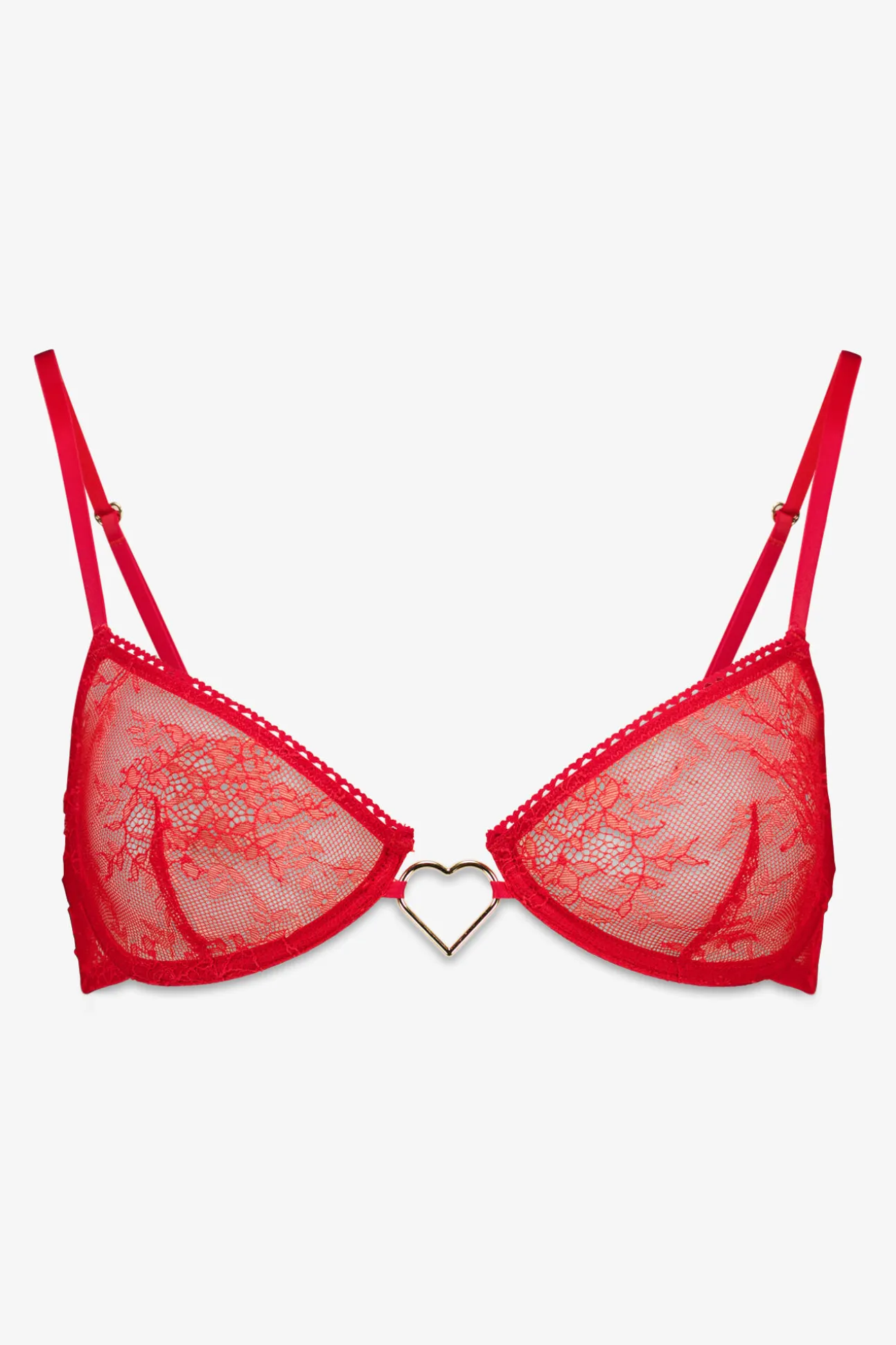 Soutien sem enchimento de renda vermelho PRETTY