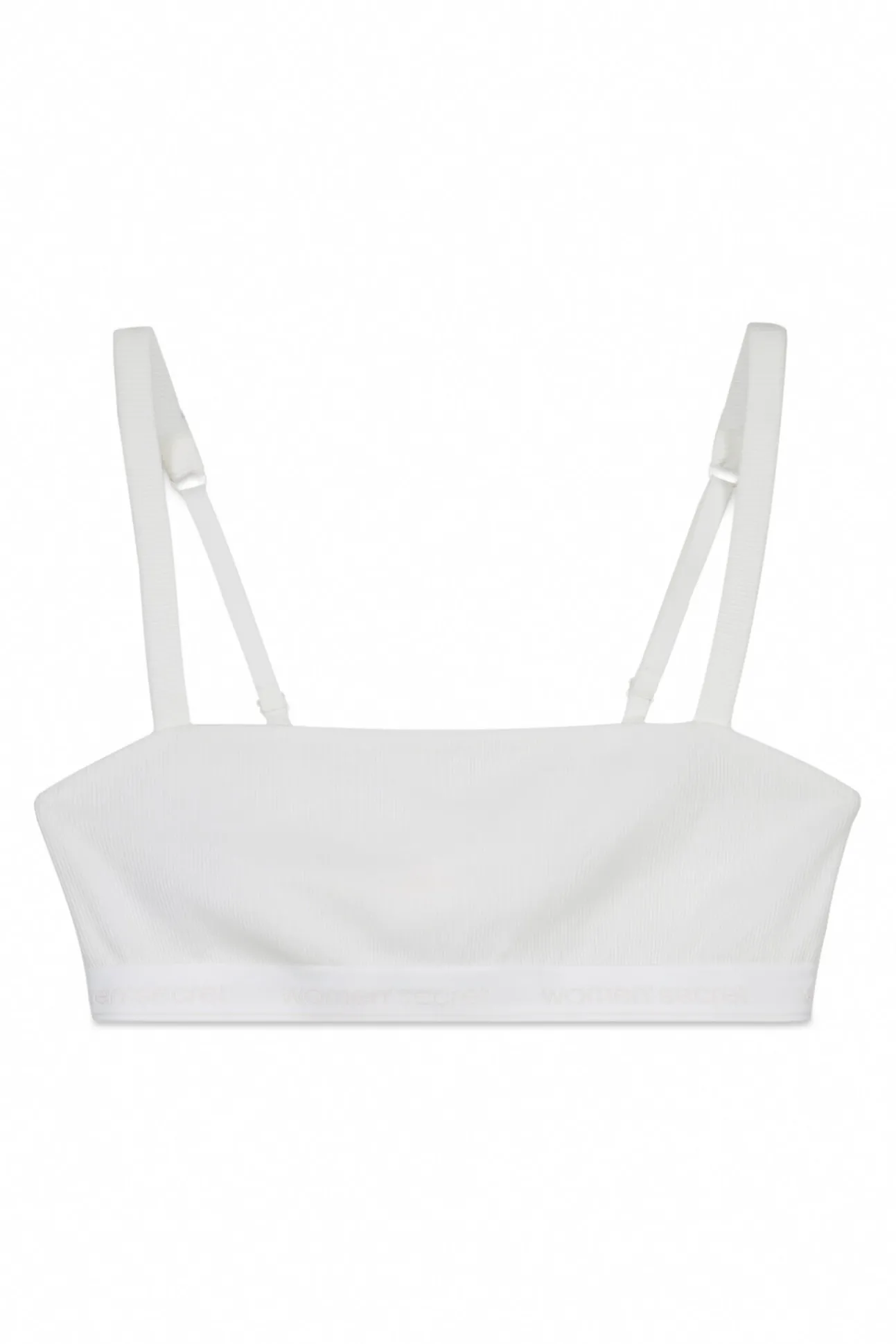 Soutien top canelado em algodão branco