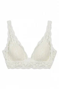 Soutien triangular com enchimento em renda branco FANTASTIC