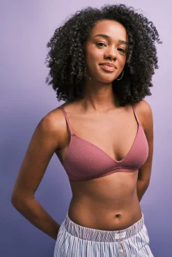 Soutien triangular com enchimento rosa