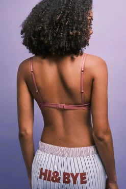 Soutien triangular com enchimento rosa