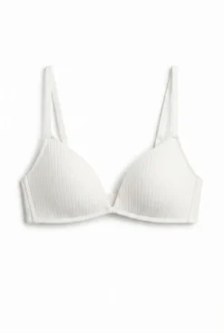 Soutien triangular com enchimento em algodão branco