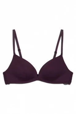 Soutien triangular com enchimento em renda roxo CHARMING