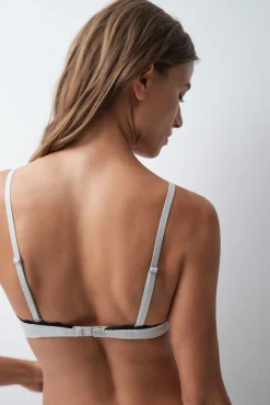 Soutien triangular em algodão cinza NATURAL