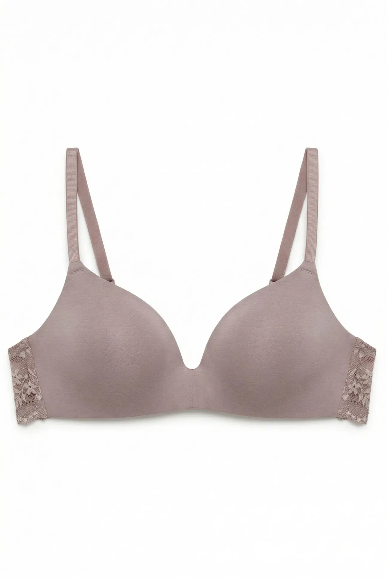 Soutien triangular em microfibra e renda bege CHARMING