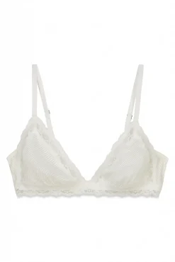 Soutien triangular em microfibra e renda branco NATURAL