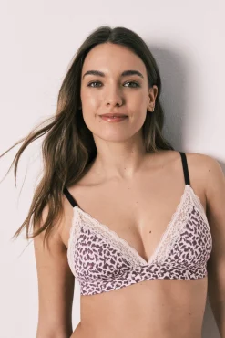 Soutien triangular estampado animal print NATURAL