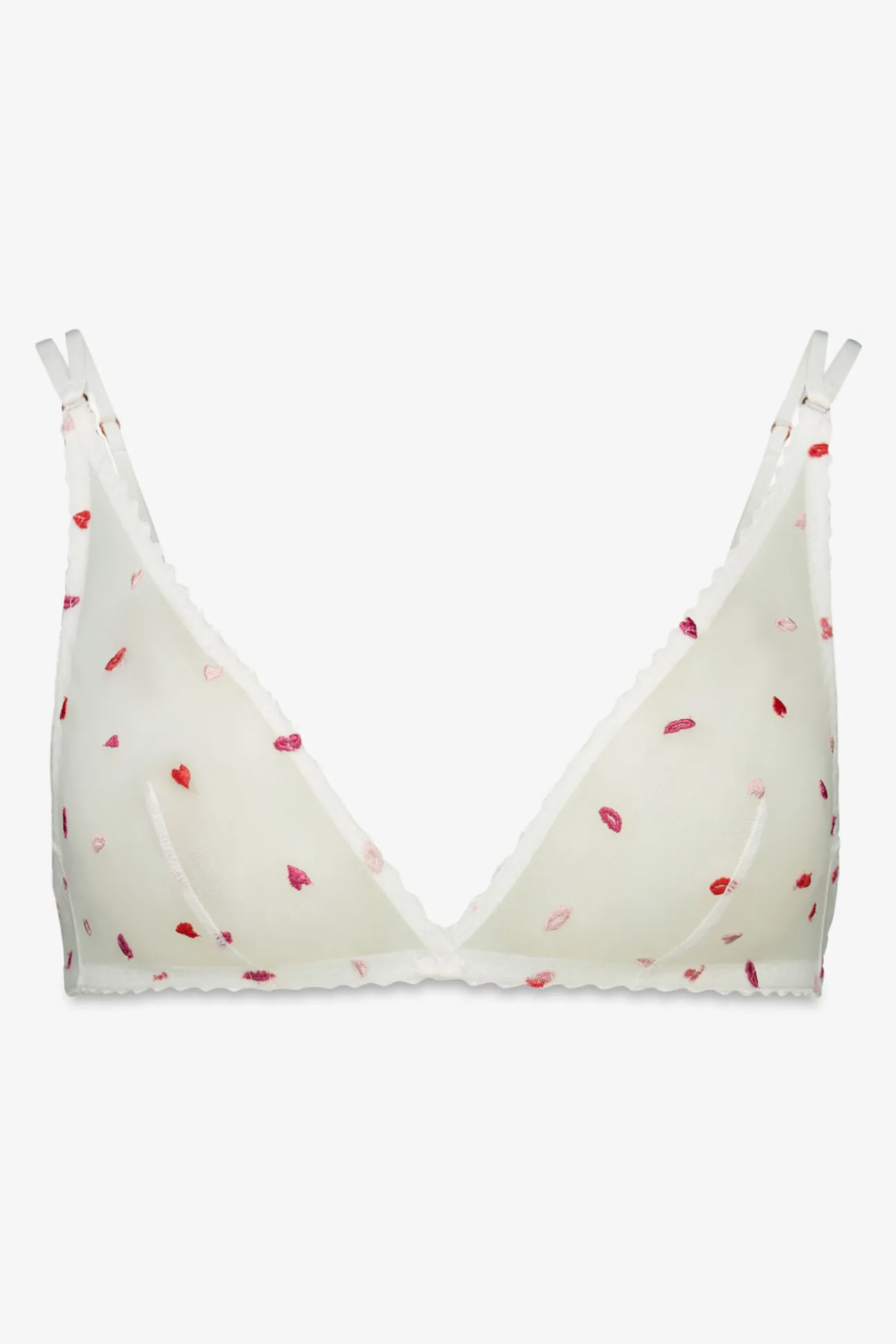 Soutien triangular halter em tule branco FANTASTIC