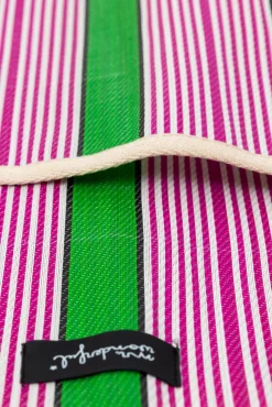 Stripe pattern bag - Green and purple