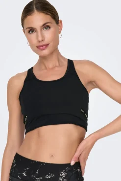 Sutiã esportivo reversível preto/ estampado