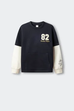 Sweatshirt de manga dupla para menino