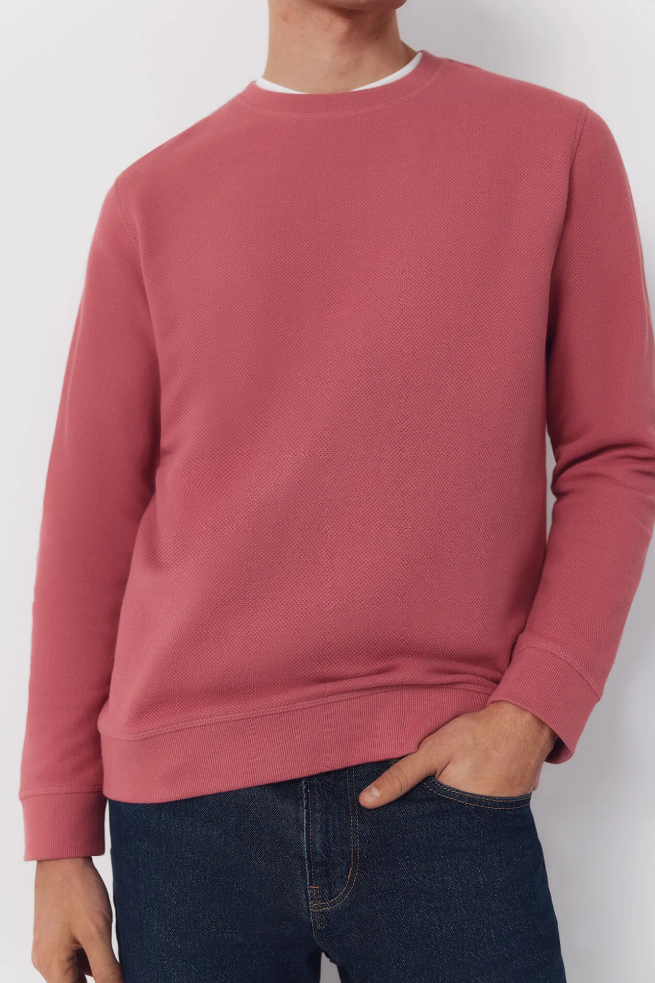 Sweatshirt estruturada com gola caixa