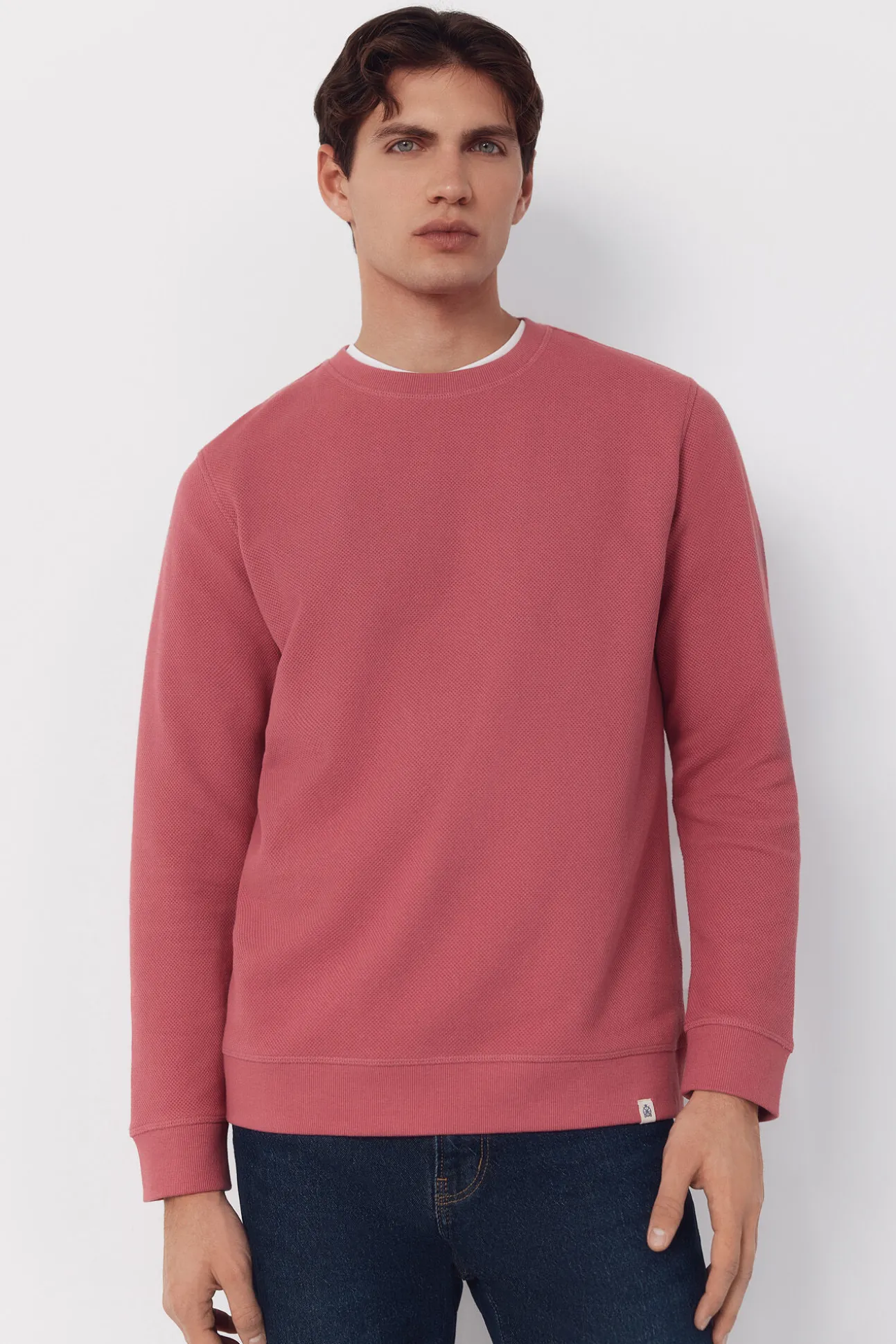 Sweatshirt estruturada com gola caixa