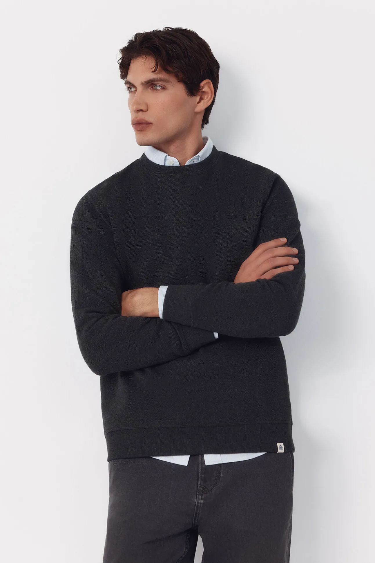Sweatshirt estruturada com gola caixa